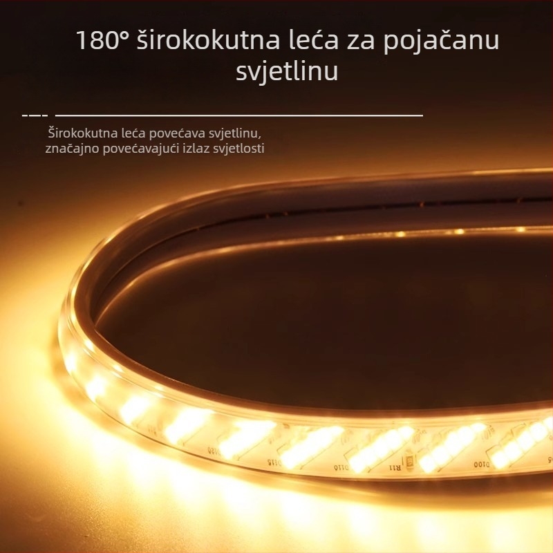 LED trak s 320 LED, 5 redova, vodootporan 220V, vanjska uporaba na stropu ili pozadinskom zidu, 2835 LED, CRI 90, dimabilna, 50 000 sati