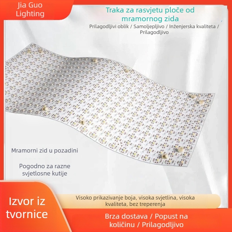 Fleksibilni LED panel niskog napona s mramornim izgledom za ambijentalno pozadinsko osvjetljenje, DIY površinski izvor svjetla, nježan svjetleći list, LED traka od luksuznog kamena