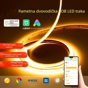 Viseća linearna svjetiljka za dnevni boravak s dvostrukom temperaturom boje, glasovnim upravljanjem i neprekidnim podešavanjem jačine, spojena na pametnu aplikaciju, COB LED traka.