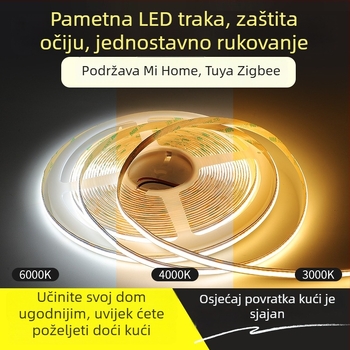 Viseća linearna svjetiljka za dnevni boravak s dvostrukom temperaturom boje, glasovnim upravljanjem i neprekidnim podešavanjem jačine, spojena na pametnu aplikaciju, COB LED traka.