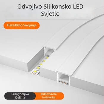 Fleksibilna LED silikon traka, vanjska vodootporna traka za vrata, 24V dekorativno linearno osvjetljenje