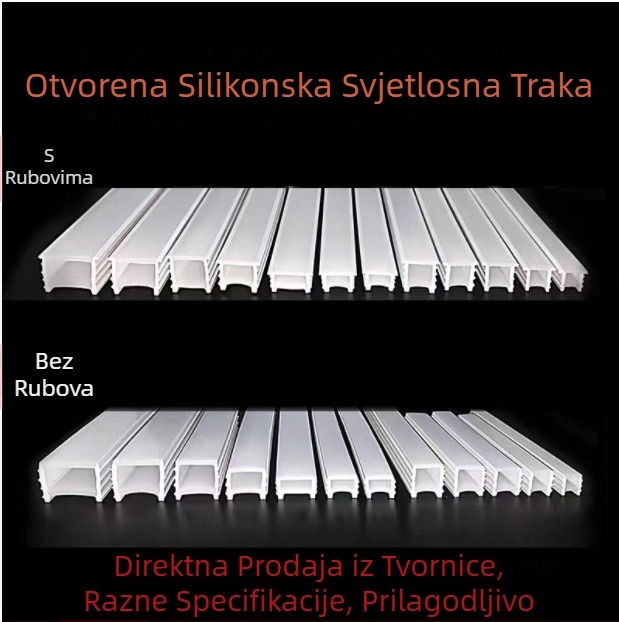 Fleksibilna LED silikon traka, vanjska vodootporna traka za vrata, 24V dekorativno linearno osvjetljenje