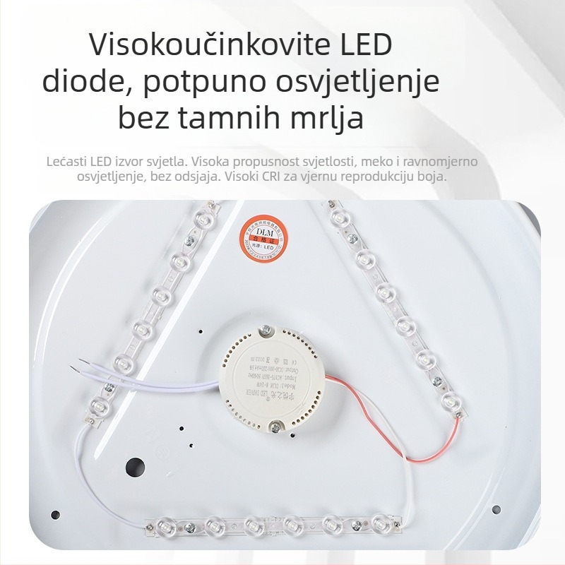 Jednostavna kružna LED stropna svjetiljka za spavaću sobu, hodnik i balkon; izuzetno tanak dizajn