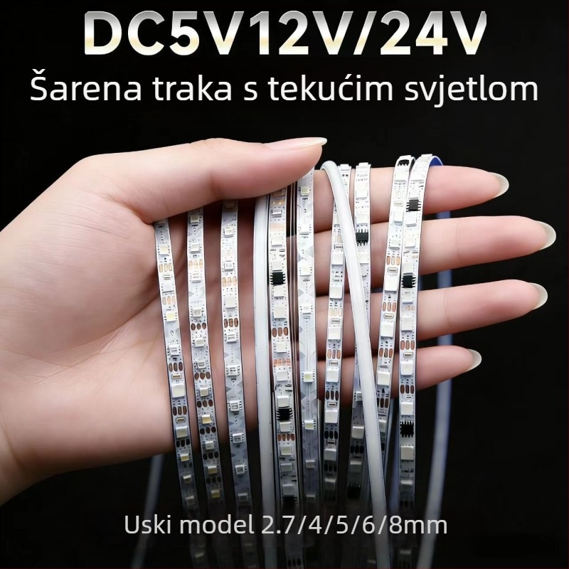 5V RGB LED trak, duljina 1,6 m, 60 LED (0807), ambijentalno dekorativno svjetlo