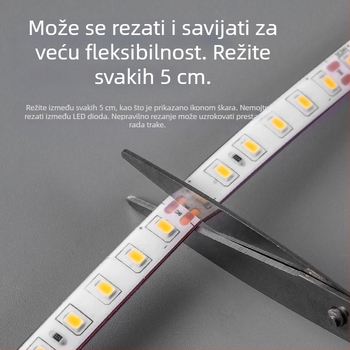LED traka 24V/12V, visoka svjetlost, samoljepljiva, IP68 vodootporna, čvrsti silikon, za bazen