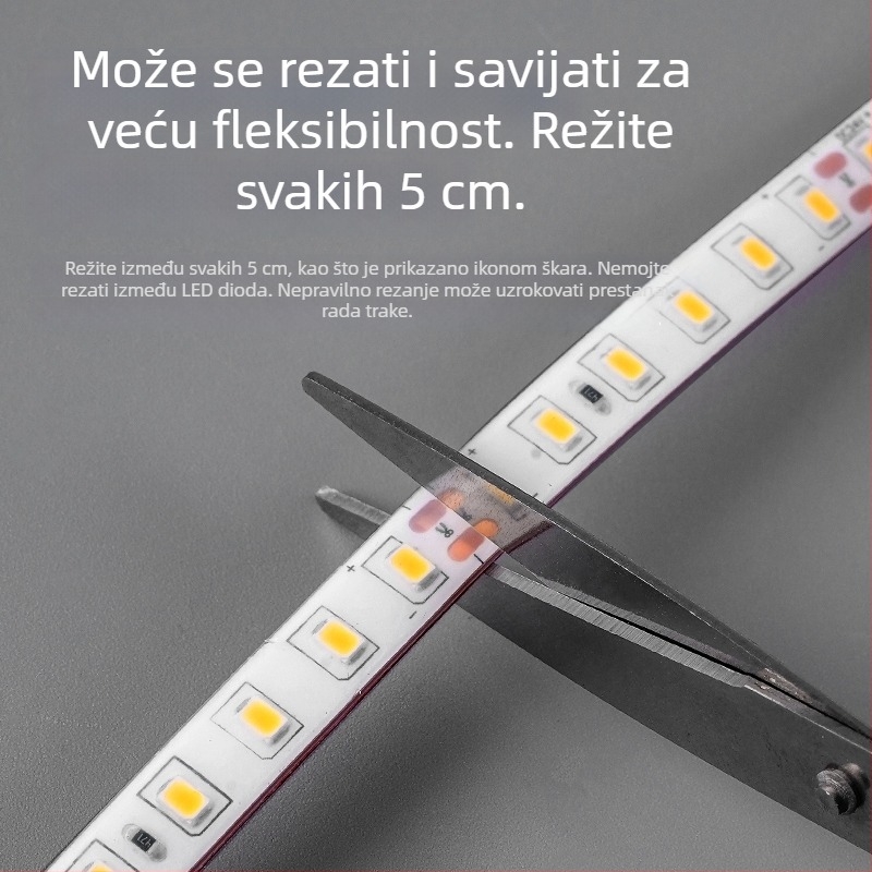LED traka 24V/12V, visoka svjetlost, samoljepljiva, IP68 vodootporna, čvrsti silikon, za bazen