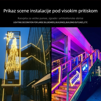 LED traka bez upravljača, vanjska vodootporna, ultra jaka, 220V, RGB neonska traka za ploče i atmosfersko osvjetljenje