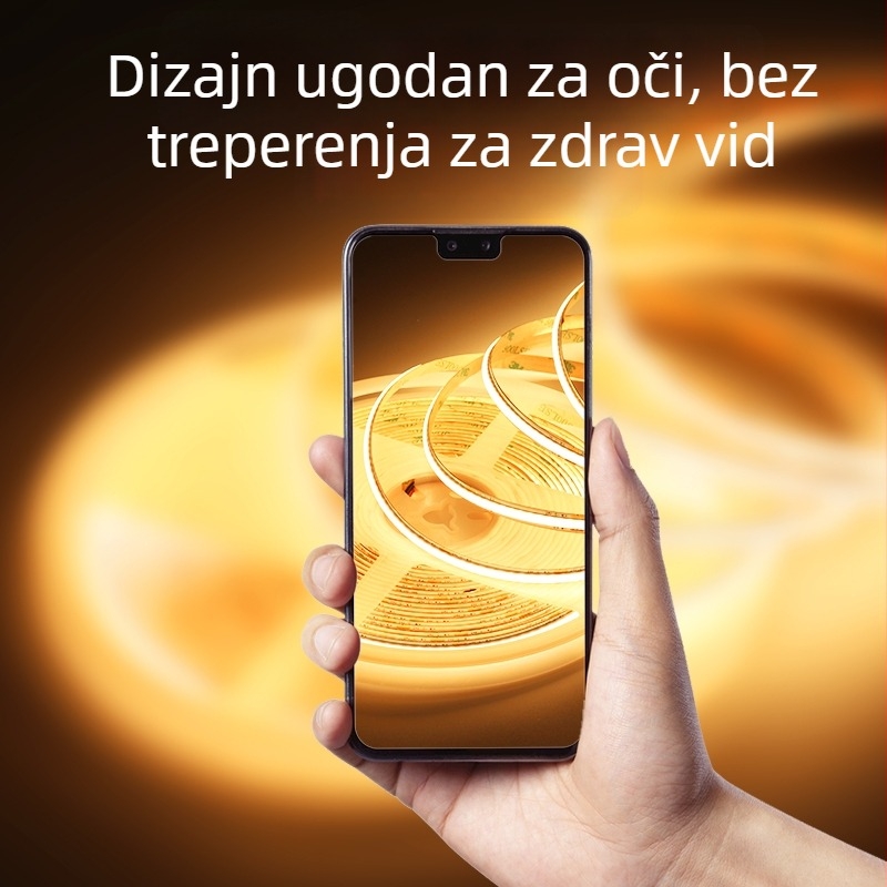 Trobojna COB LED traka s pametnim dimiranjem, stropno linearno svjetlo za dnevni boravak