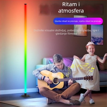 Nordijska podna lampa za atmosferu s RGB promjenom boja, pogodna za dnevni boravak, spavaću sobu i gaming/stream sobu