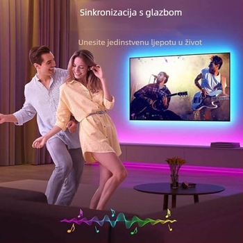 LED traka 5050 RGB, dizajn crne ploče, 30 LED/m, nježno svjetlo, USB napajanje 5V, pozadinsko osvjetljenje za TV i računar, šareni dekorativni efekt svjetla