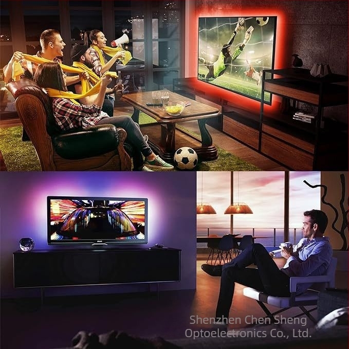 LED traka 5050 RGB, dizajn crne ploče, 30 LED/m, nježno svjetlo, USB napajanje 5V, pozadinsko osvjetljenje za TV i računar, šareni dekorativni efekt svjetla