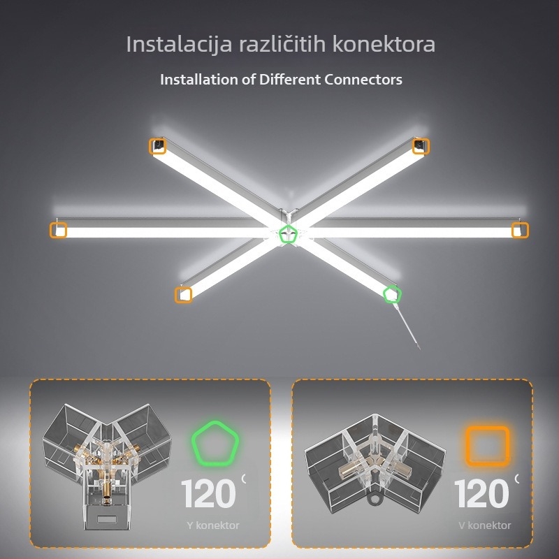 Super jaka LED uredska viseća svjetiljka, stropna rasvjeta u obliku snježne pahulje, za brijačnice, poslovne učionice, teretane i supermarkete