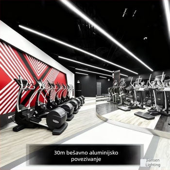 LED duga linearna svjetiljka za kvadratne kanale, ultra jaka rasvjeta za ured i fitness centar, bezšivna traka svjetla