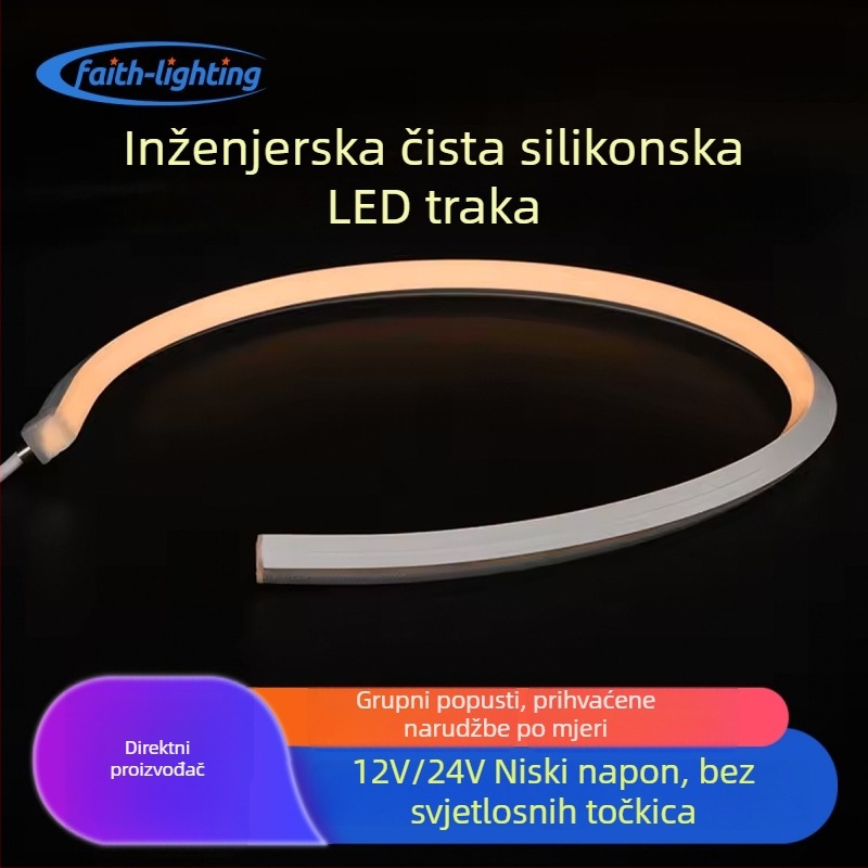 Vanjska LED neonska traka 1616, vodootporna silikon, 24V, 120 LED, 3000K/4000K/6500K, model Fa-1616 Neon, osvjetljenje zgrada