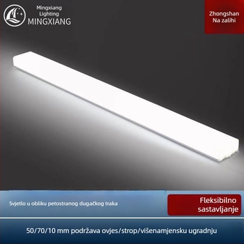 LED uredska linearna rasvjeta s pet stranica, kvadratni profil stropnog svjetla, bezšivno spajanje