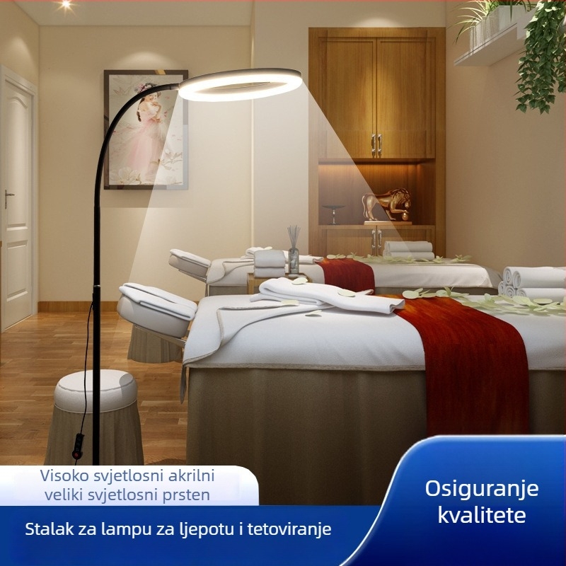 LED stajaća lampa za kozmetičko tetoviranje, njegu ljepote, manikuru i trepavice - tetoviranje obrva, zaštita očiju, osvjetljenje lica, uklanjanje akni