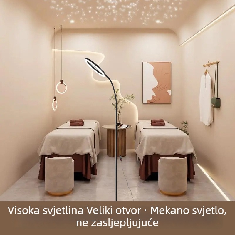 LED stajaća lampa za kozmetičko tetoviranje, njegu ljepote, manikuru i trepavice - tetoviranje obrva, zaštita očiju, osvjetljenje lica, uklanjanje akni