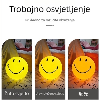 LED podna lampa s osmijehom za djecu – topla, ugodna rasvjeta u sobi princeze