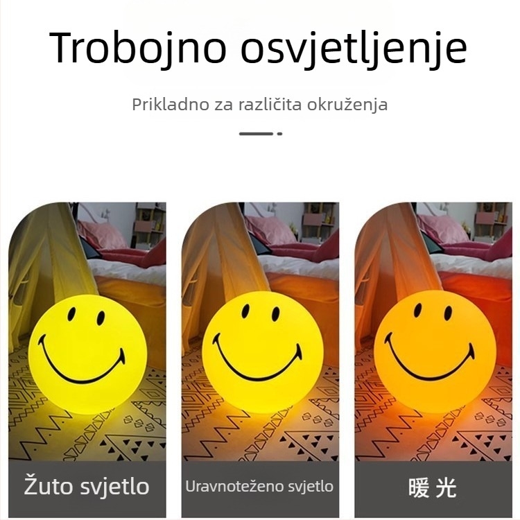 LED podna lampa s osmijehom za djecu – topla, ugodna rasvjeta u sobi princeze
