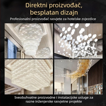Prilagođeni lusteri za velike hotele i banketne dvorane