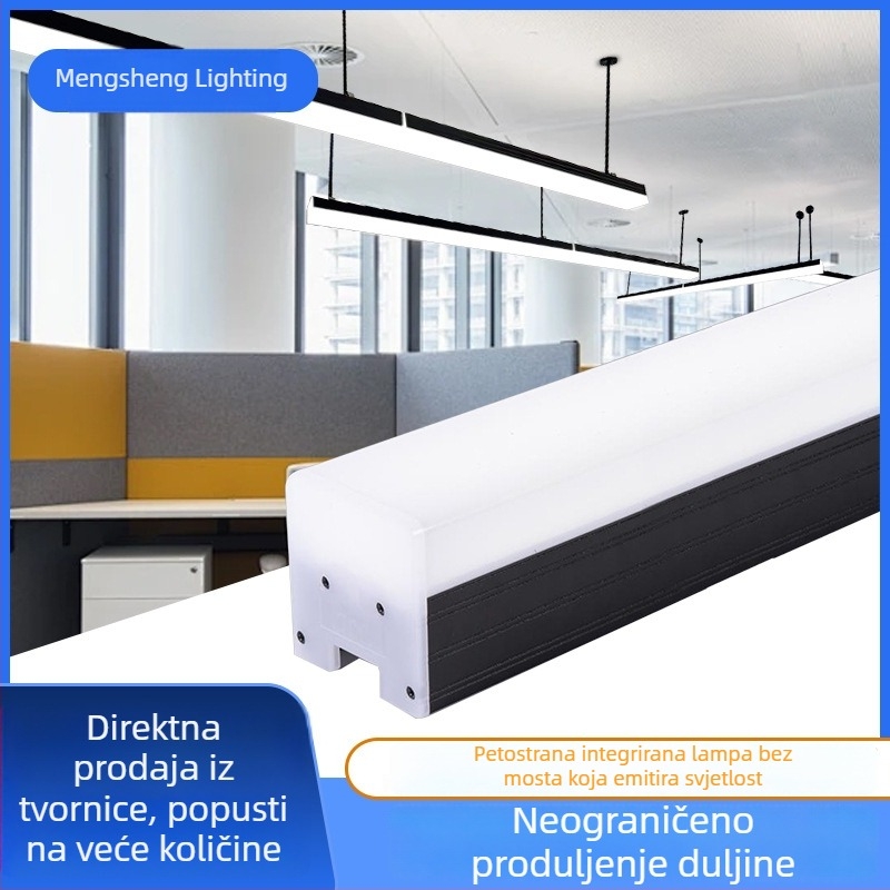 LED svjetleća traka s pet strana, aluminijsko kućište, dimenzije 1200x70x75 mm, pogodna za urede, konferencijske dvorane, teretane i trgovačke centri