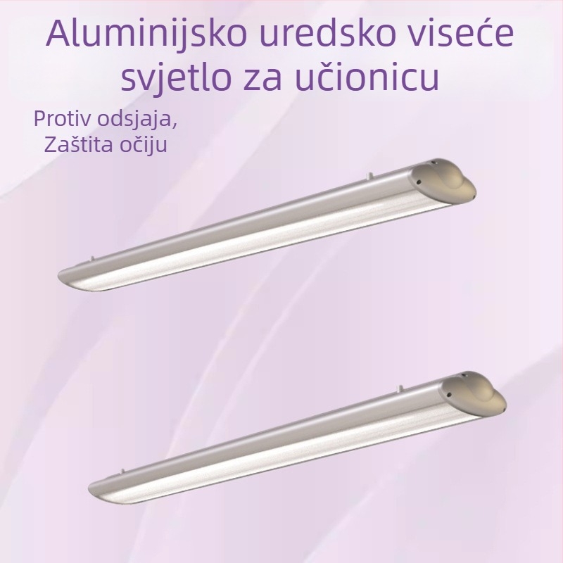 LED viseće svjetlo s mrežom od ćelija, anti-refleksni učinak, linearni profil, aluminijski kvadratni cijev