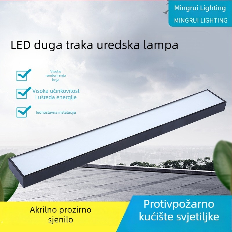 LED linearna viseća svjetiljka za uredske i komercijalne prostore, svjetlo s kvadratnim profilom, minimalističko uredsko osvjetljenje
