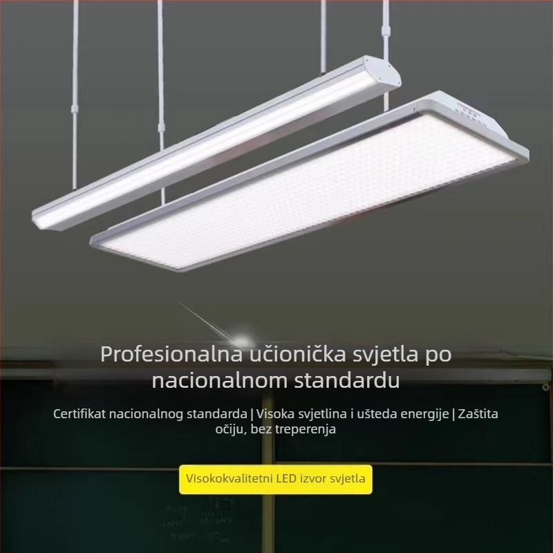 LED linearno svjetlo za učionu s zaštitom očiju, dugački profil, IP65, 6500K, 220V