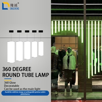 LED cilindrična viseća svjetiljka – dvostruko namijenjena duga trakasta svjetiljka za ured i dnevni boravak, podesiva temperatura boje i jačina svjetla