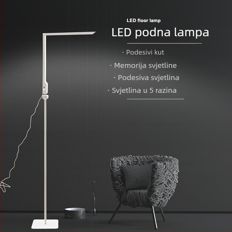 LED stojeća lampa za dnevni boravak i spavaću sobu, s podesivom temperaturom boje, jačinom svjetla i memorijom postavki