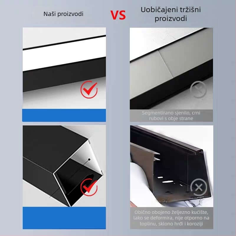 Aluminijski LED trak rasvjeta za ured i učionicu, bez sjene, bezšivne spajanje, visi kabel, kvadratni cijevni profil, unutarnje osvjetljenje, moderan stil