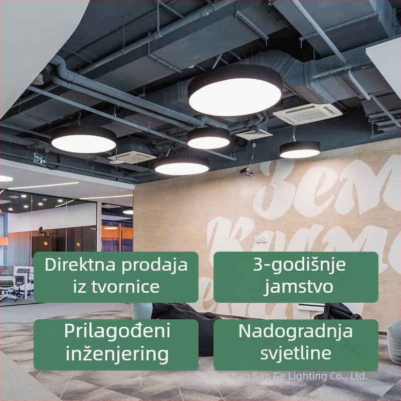 LED kružno svjetlo – minimalističko moderno viseće svjetlo za urede, dvoranu za sastanke, trgovine, Internet kafić, teretanu