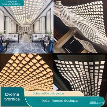 Prilagođeni kubični luster s vijugavim dekorativnim LED svjetlom, osvjetljenje za hotelski lobby i banketnu dvoranu, francuski vintage stil