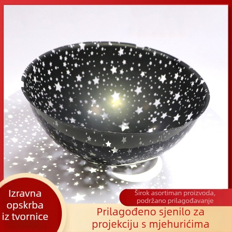 Polukružna noćna lampa s sfernim PVC abažurom za projekciju zvjezdanog neba