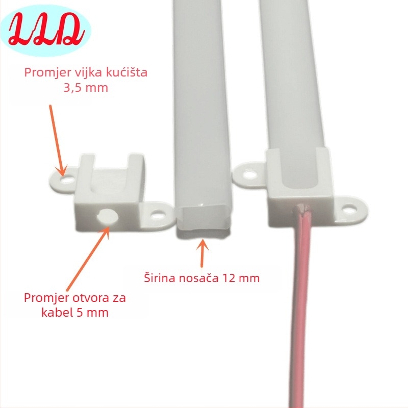 LED 12V čvrsto kućište za LED trakicu, prozirna PC cijev