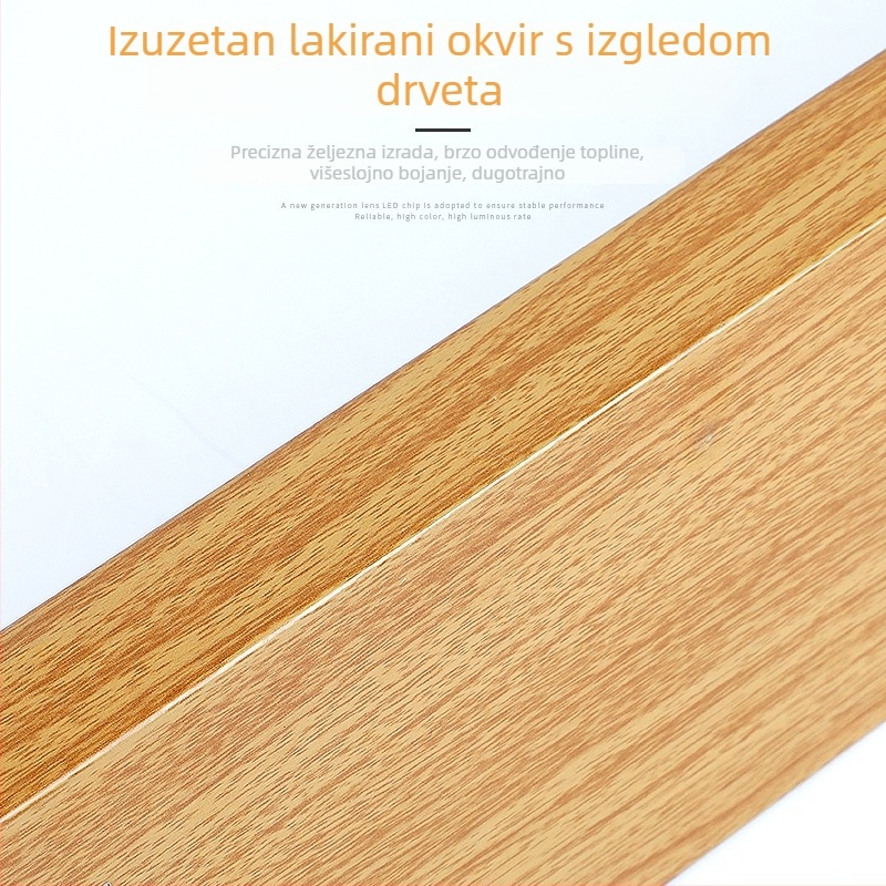 Drveni uzorak uredska LED linearna svjetiljka - viseća LED traka, duga LED svjetiljka, 118×18×4 cm, 28 LED, 4000 lm, 6000K/4000K, IP42, PF 0,7, 20 000 h, 3 godine jamstva