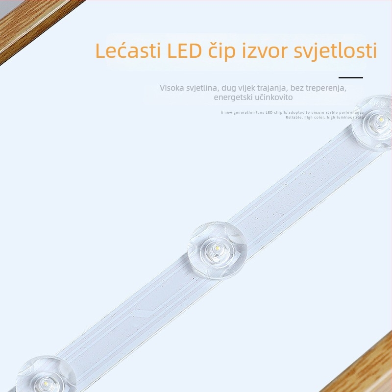 Drveni uzorak uredska LED linearna svjetiljka - viseća LED traka, duga LED svjetiljka, 118×18×4 cm, 28 LED, 4000 lm, 6000K/4000K, IP42, PF 0,7, 20 000 h, 3 godine jamstva