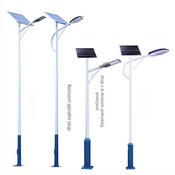 Solarna ulična rasvjeta za vanjsku upotrebu, 6,5 m visok stup, komplet set, visok kapacitet, iznimno jako svjetlo za vrt.