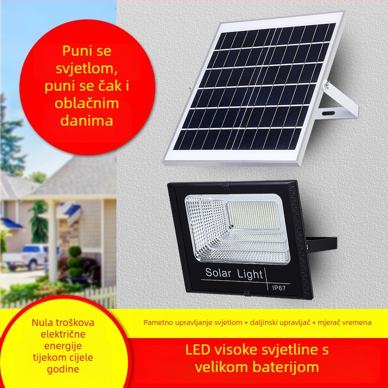 Solarna LED lampa za vrt, IP65 vodootporna, visoke snage vanjska ulična rasvjeta za kućnu upotrebu