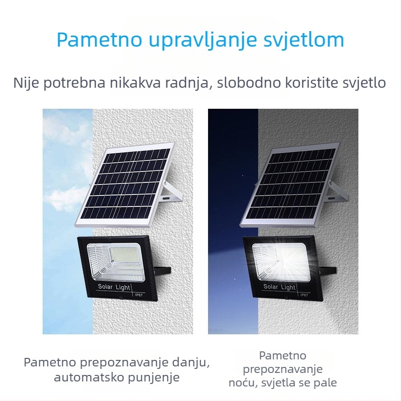 Solarna LED lampa za vrt, IP65 vodootporna, visoke snage vanjska ulična rasvjeta za kućnu upotrebu