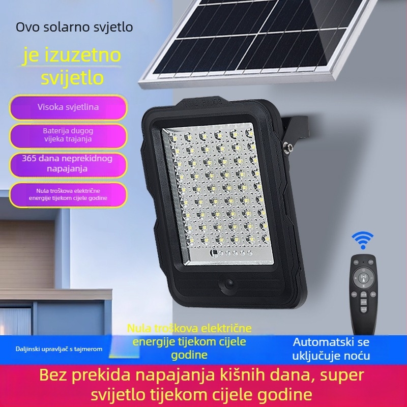 200W IP67 vodootporno dvorišno svjetlo za vanjsku upotrebu, solarno LED rasvjeta
