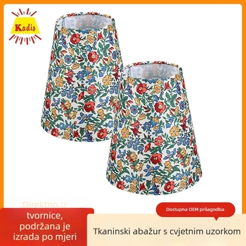A-linijsko sjenilo od lanene tkanine s malim cvjetnim retro uzorkom, za spavaću sobu ili hotel, DIY