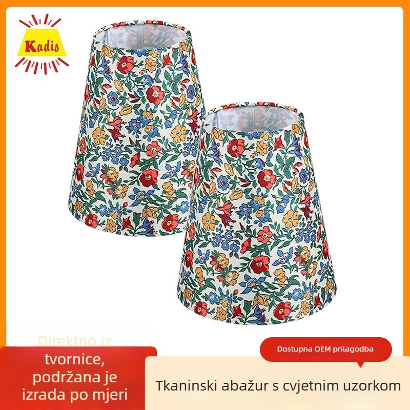 A-linijsko sjenilo od lanene tkanine s malim cvjetnim retro uzorkom, za spavaću sobu ili hotel, DIY