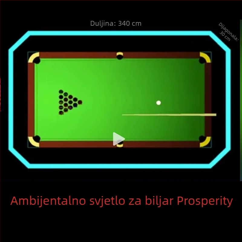 Prilagođeni akrilni abažur za atmosferu biliarda, osmerokutni dizajn, potpuno osvijetljen