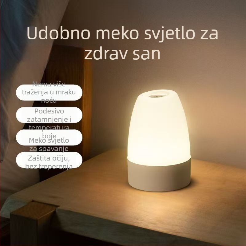 LED stolna lampa za zaštitu očiju s prilagođenim logom, noćna lampica uz krevet za spavanje i dojenje bebe, dekorativno atmosferično osvjetljenje, dodirno upravljanje