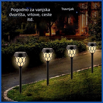Solarna dekorativna lampa sa senzorom, mrežastim pokrovom, vanjsko osvjetljenje za vilu, krajolik, travu i stazu
