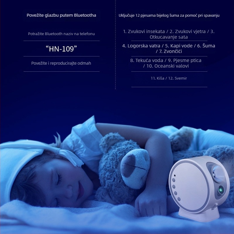 Nova lampa galaksije sa zvjezdanim nebom, prilagodljivom projekcijom i ambijentalnom noćnom svjetlu.