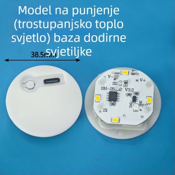 DIY punjiva dodirna baza lampe, kružnog promjera 38 mm, mini topla noćna lampica