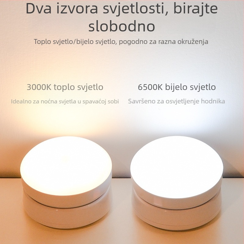 Senzorna noćna lampica za kućnu upotrebu, energetski učinkovita rasvjeta za spavaću sobu, kontrola zvukom i svjetlom, bežično svjetlo za hodnik i kupaonicu