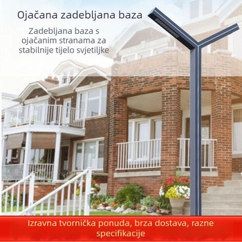 Solarna LED vrtna svjetiljka, visina 3-3.5 m, vodootporna za vanjsku upotrebu, osvjetljenje travnjaka i parka, krajinski rasvjetni profil od aluminija sa sedam odjeljaka